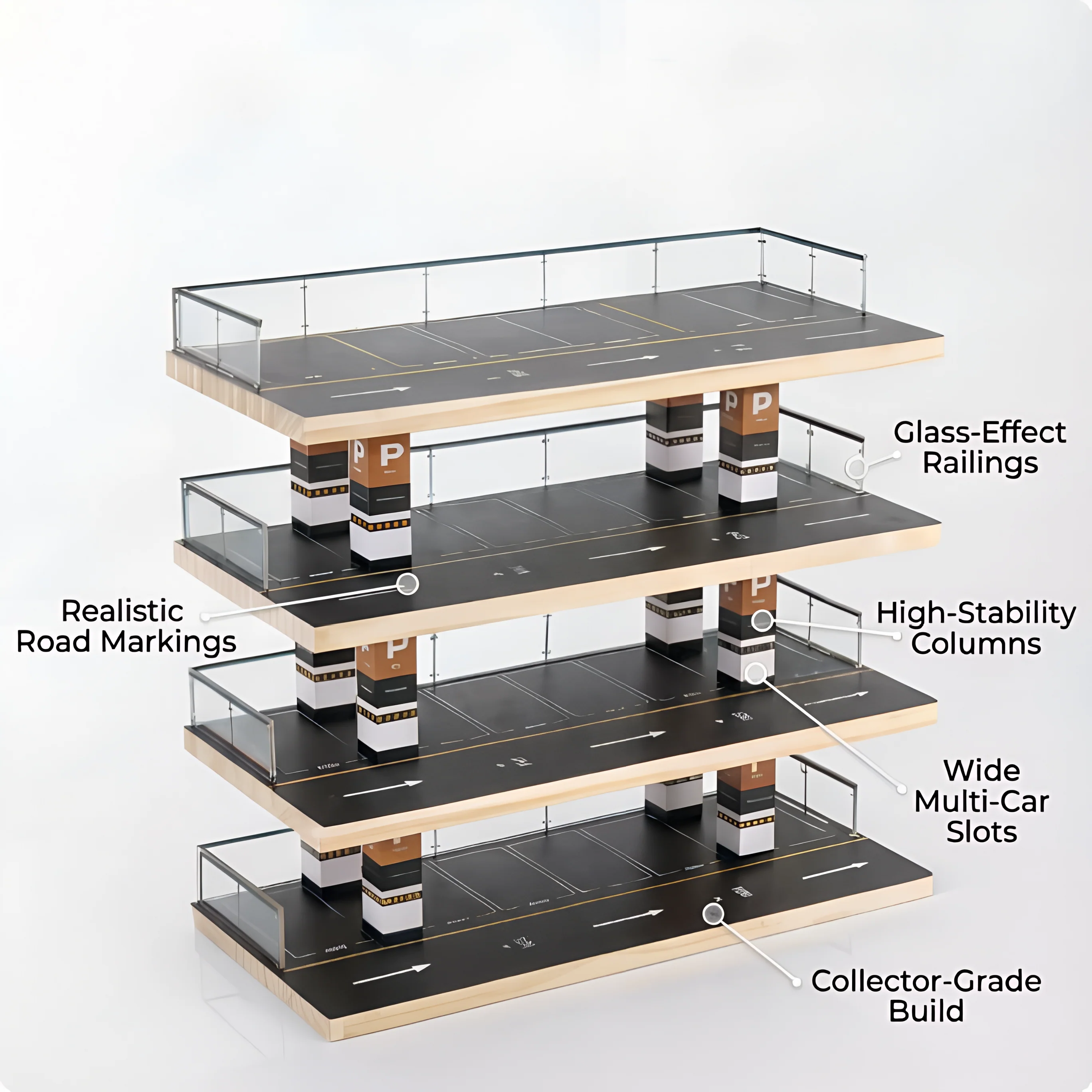 Toy Car 4-Level Parking Garage Playset (Without Cars) - Image 2