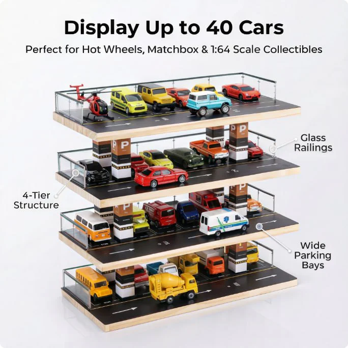 Toy Car 4-Level Parking Garage Playset (Without Cars) - Image 6